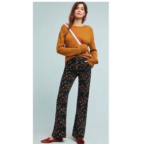 Anthropologie Pants - Anthropologie Pilcro Letterpress Floral Wide Leg High Waisted Corduroy Pants 29